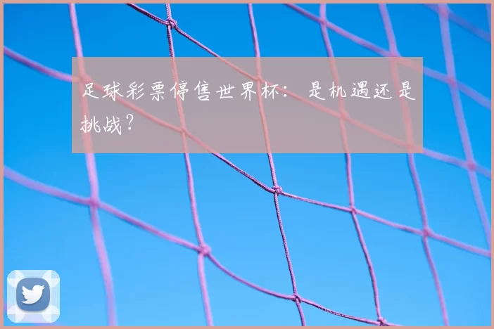 足球彩票停售世界杯:是机遇还是挑战?